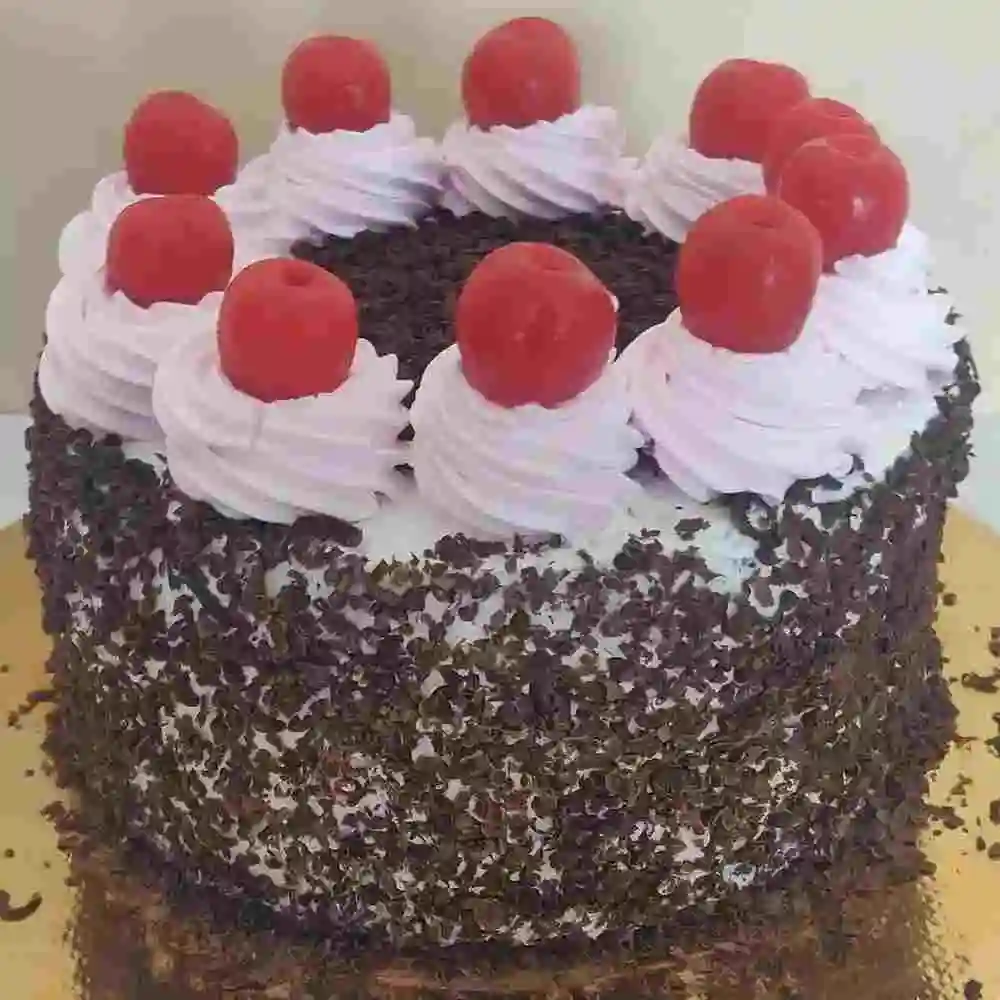 Black Forest Cake Topped with Cherries